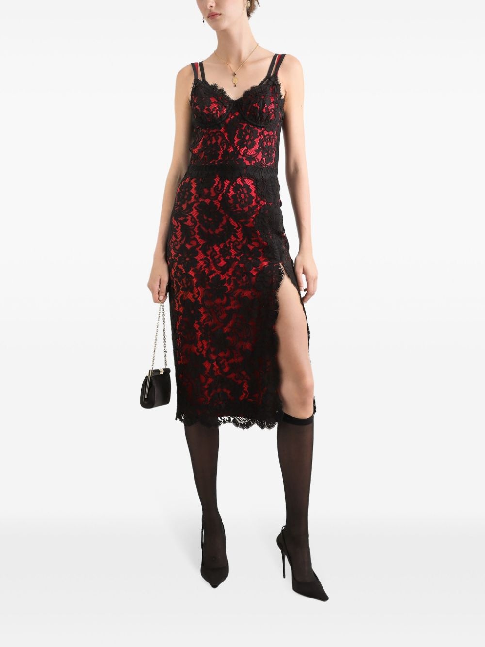 floral-lace midi dress - 2