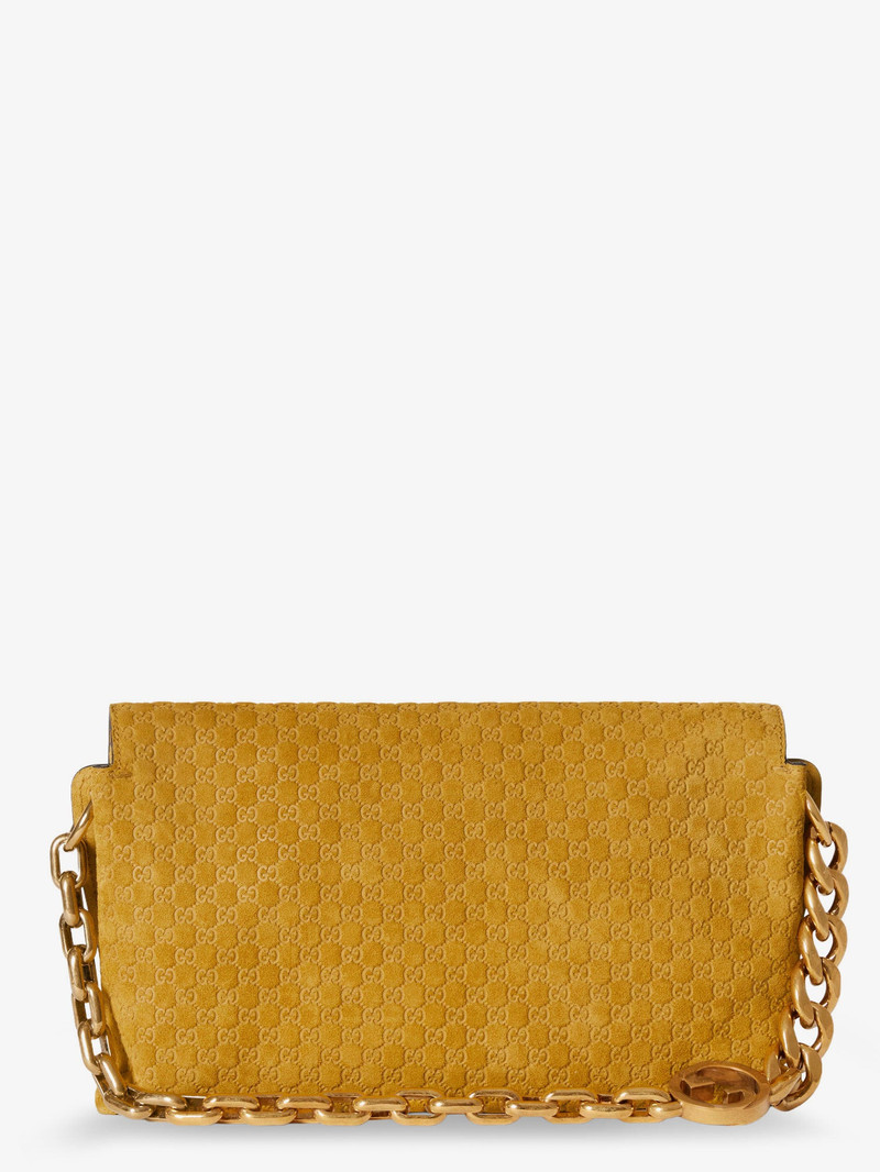GUCCI Suede Shoulder Bag With All-Over Gg Motif outlook