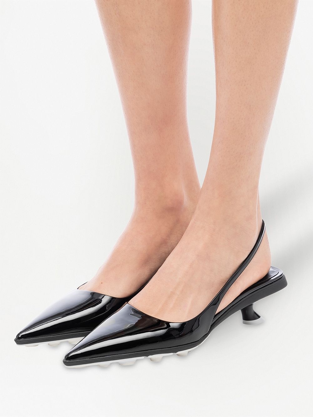 patent-leather slingback pumps - 5