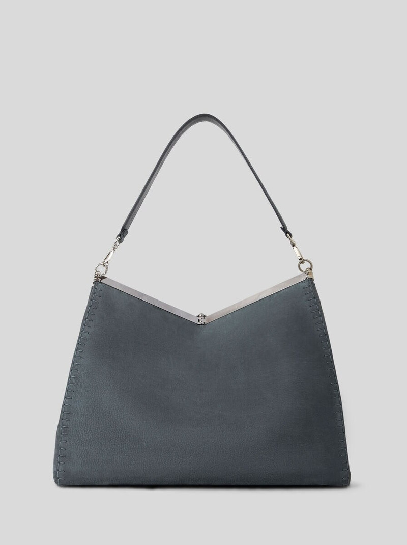 LARGE NUBUCK LEATHER VELA BAG 4