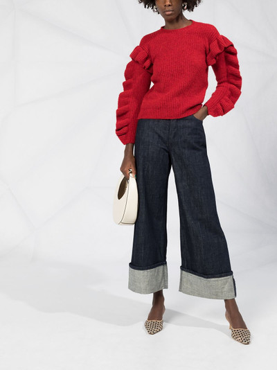 REDValentino ruffled crew neck jumper outlook