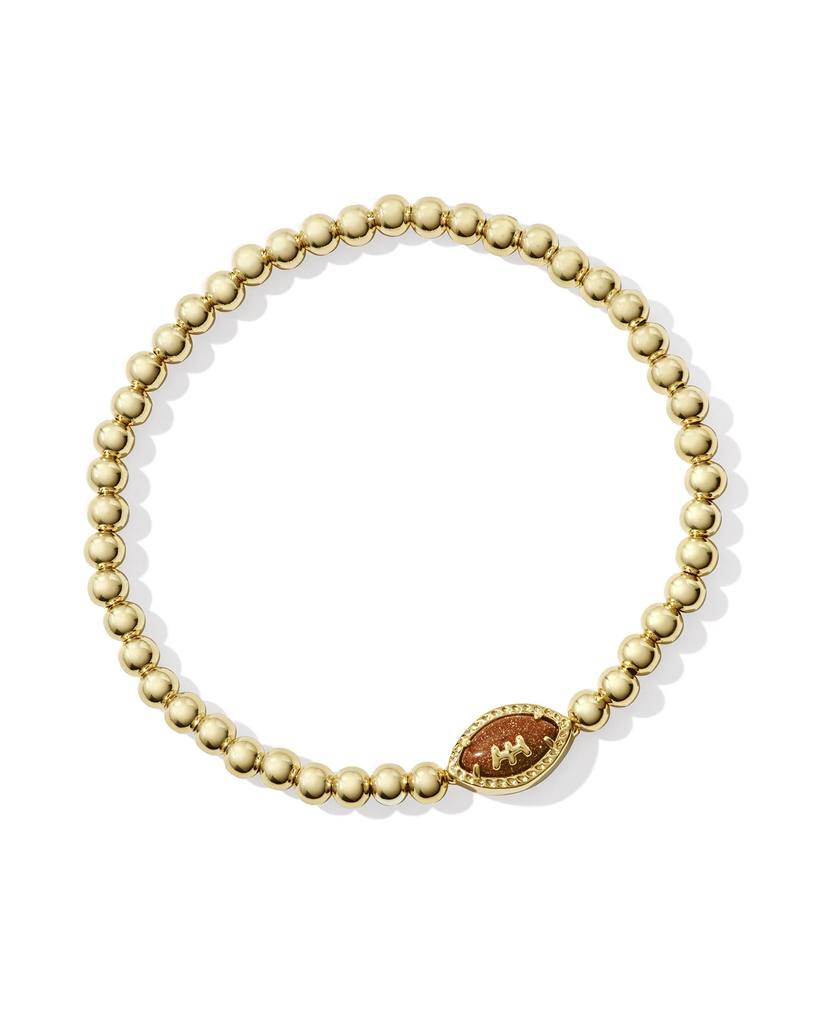 Football Gold Stretch Bracelet in Orange Goldstone - 1