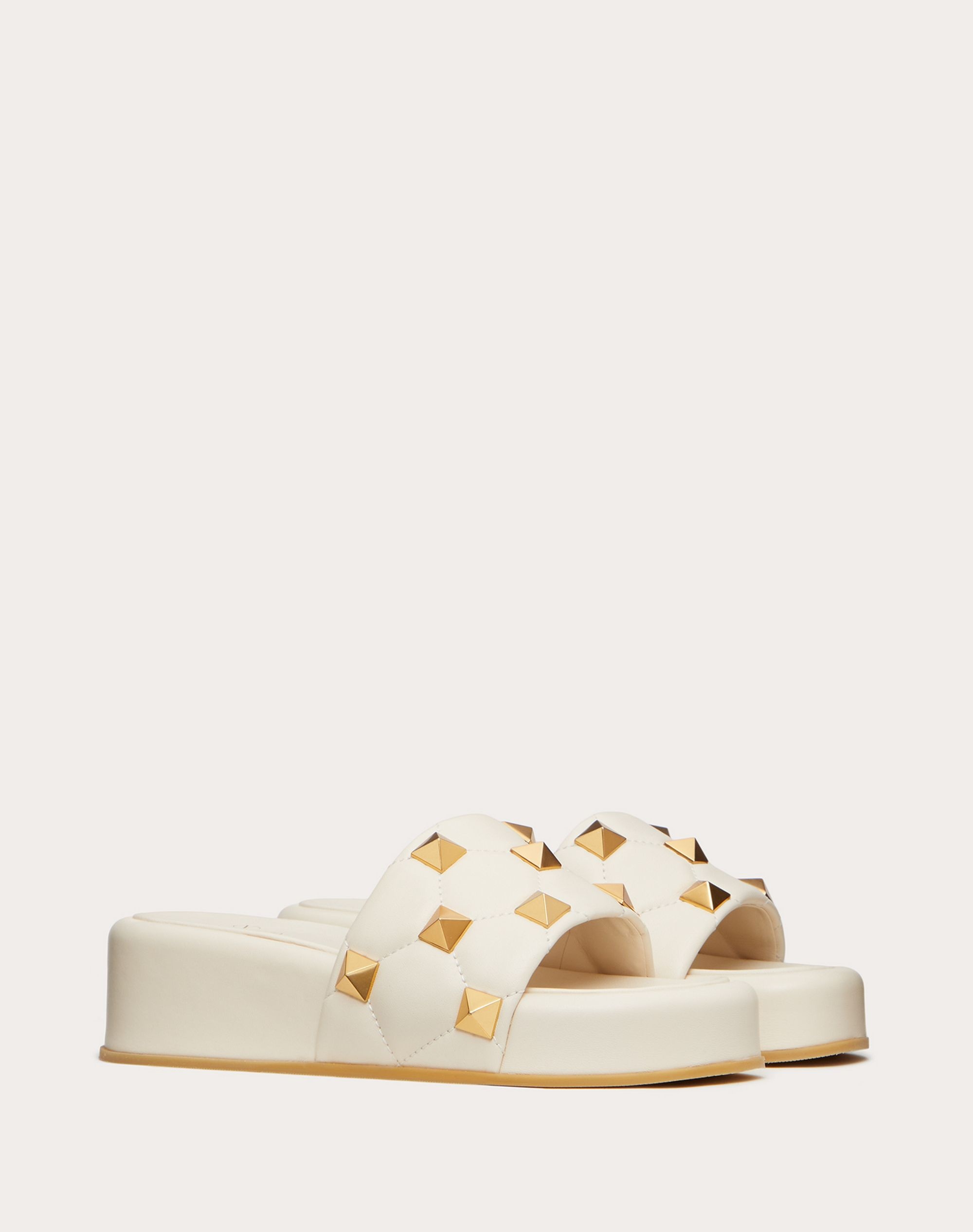 ROMAN STUD FLATFORM SLIDE SANDAL IN QUILTED NAPPA - 2