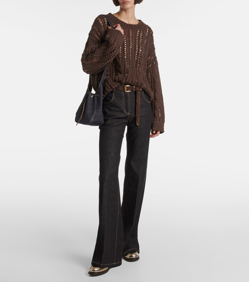 Brunello Cucinelli Mid-rise bootleg jeans outlook