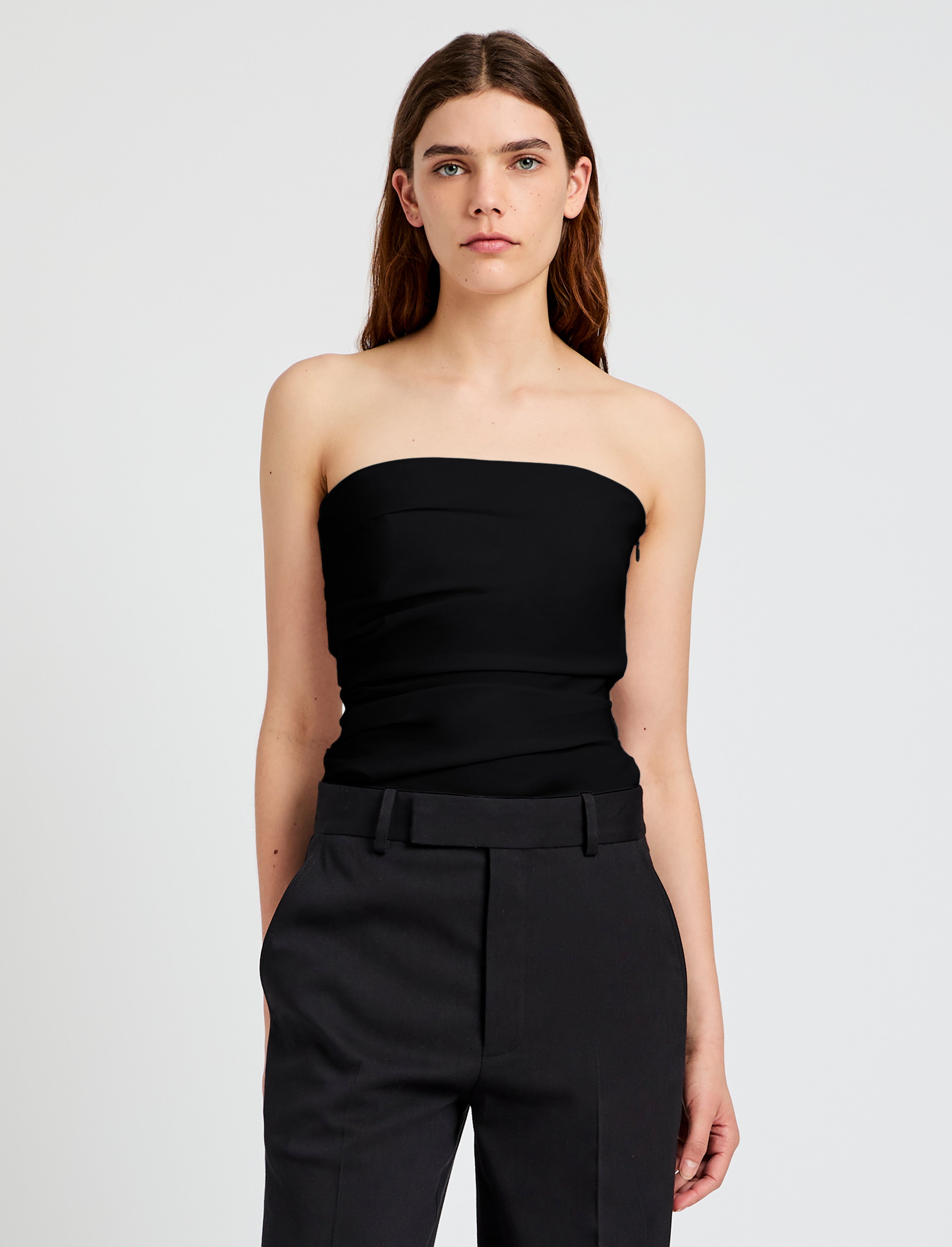 Lena Top in Bi-Stretch Cotton Nylon - 2