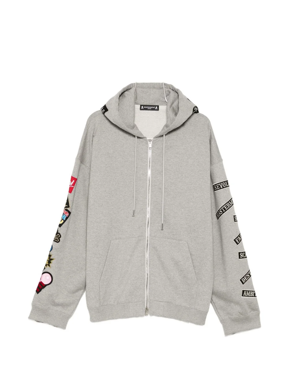 slogan-patch hoodie - 1