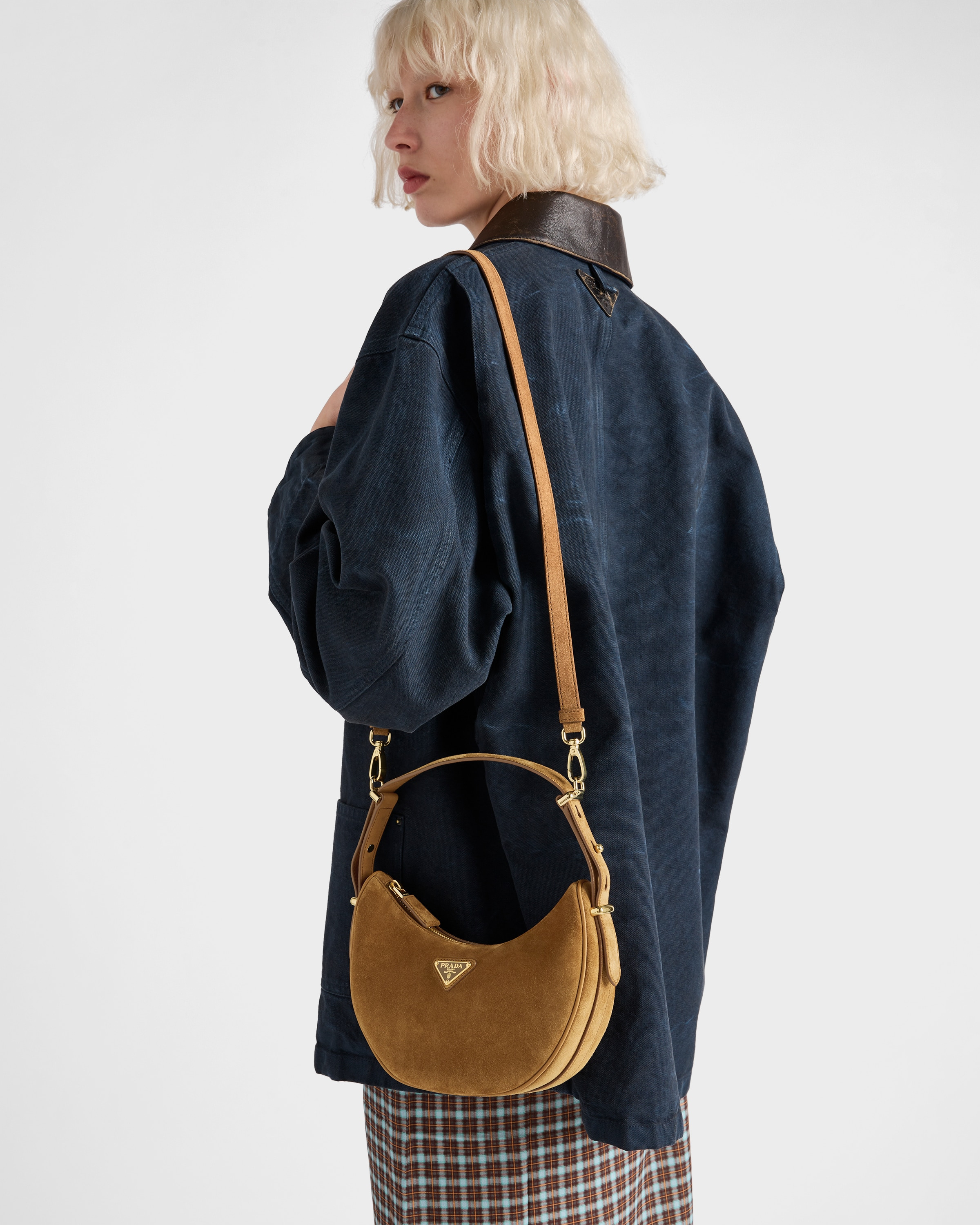 Prada Arqué suede shoulder bag - 2
