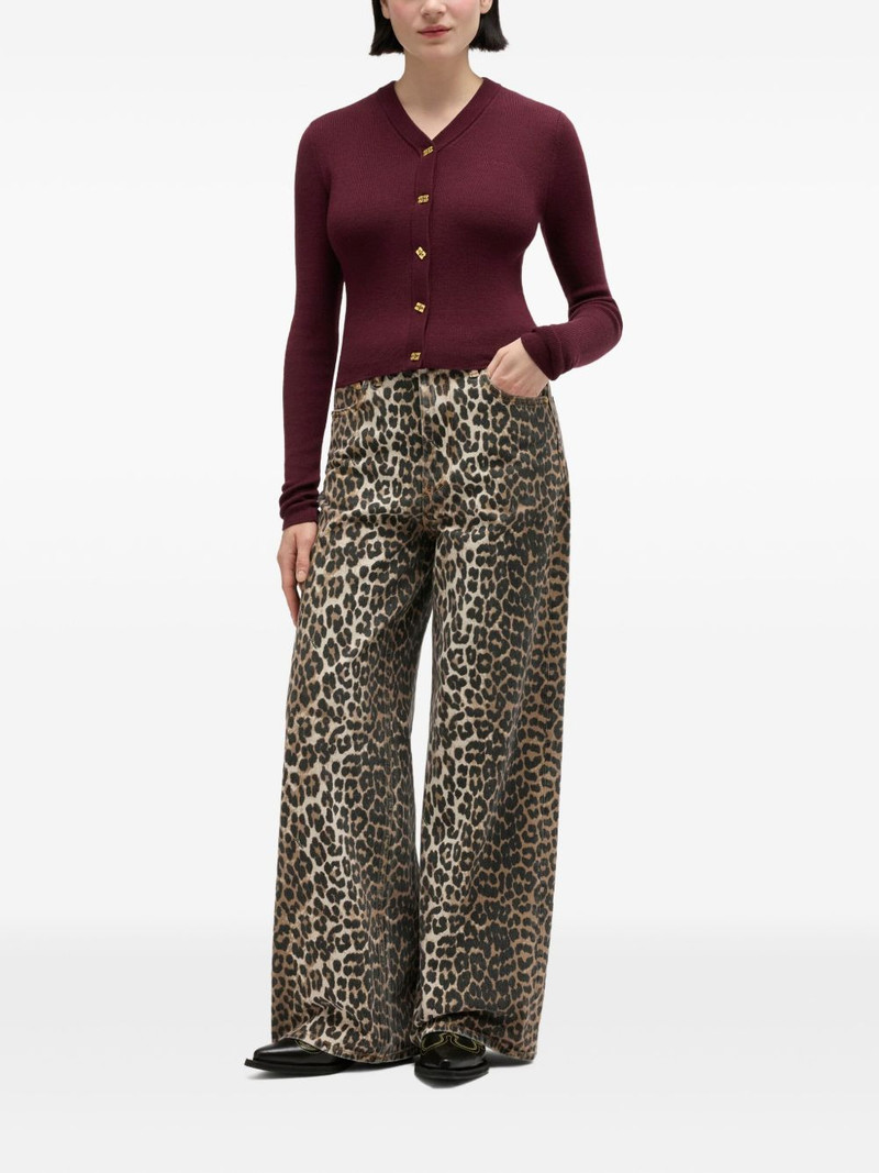 GANNI buttoned V-neck cardigan outlook