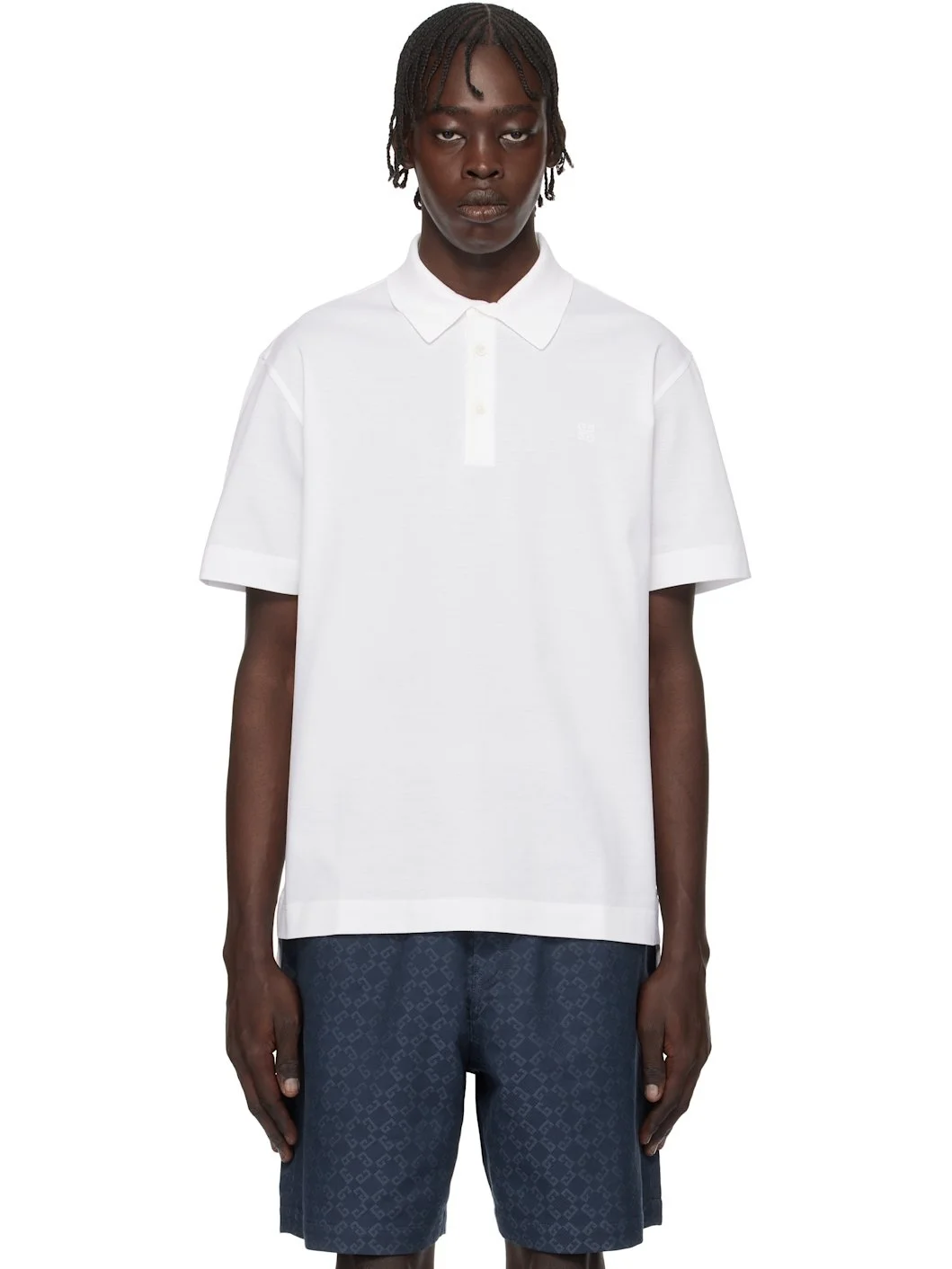 White 4G Detail Polo - 1