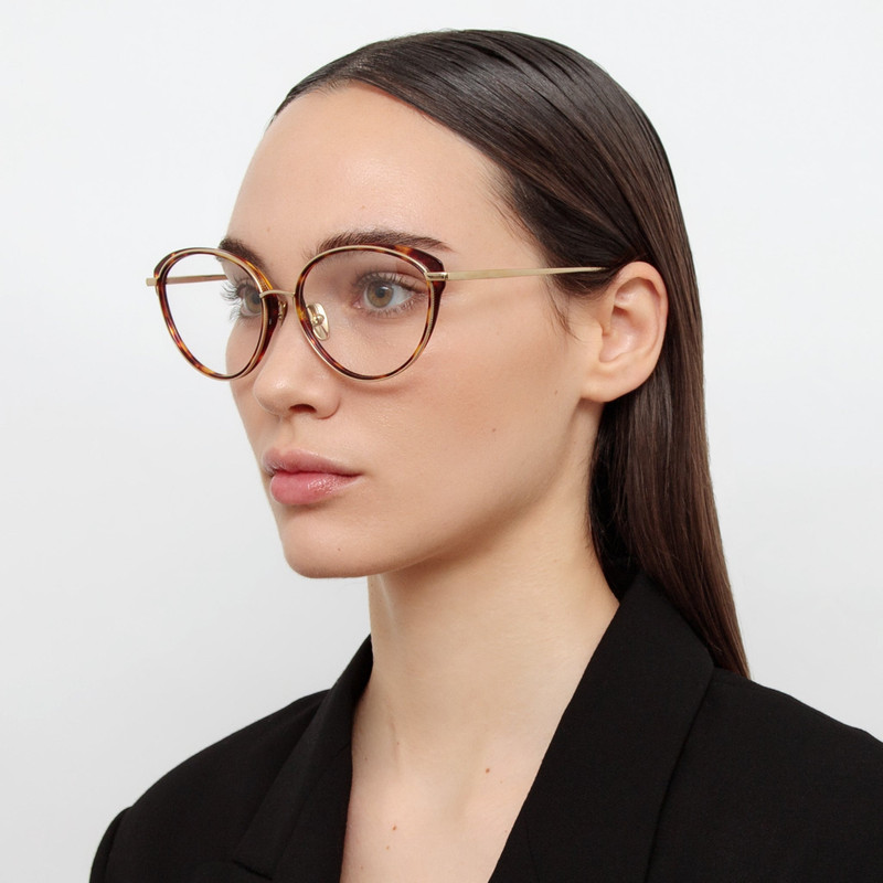 LINDA FARROW SONG CAT EYE OPTICAL FRAME IN TORTOISESHELL outlook