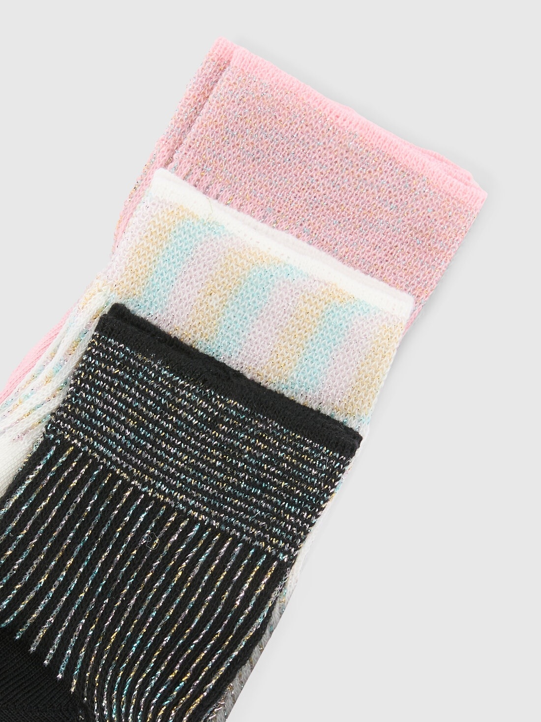 Set of 3 lamé ribbed socks - 3
