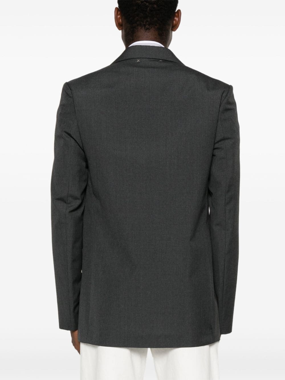 single-breasted virgin wool blazer - 4