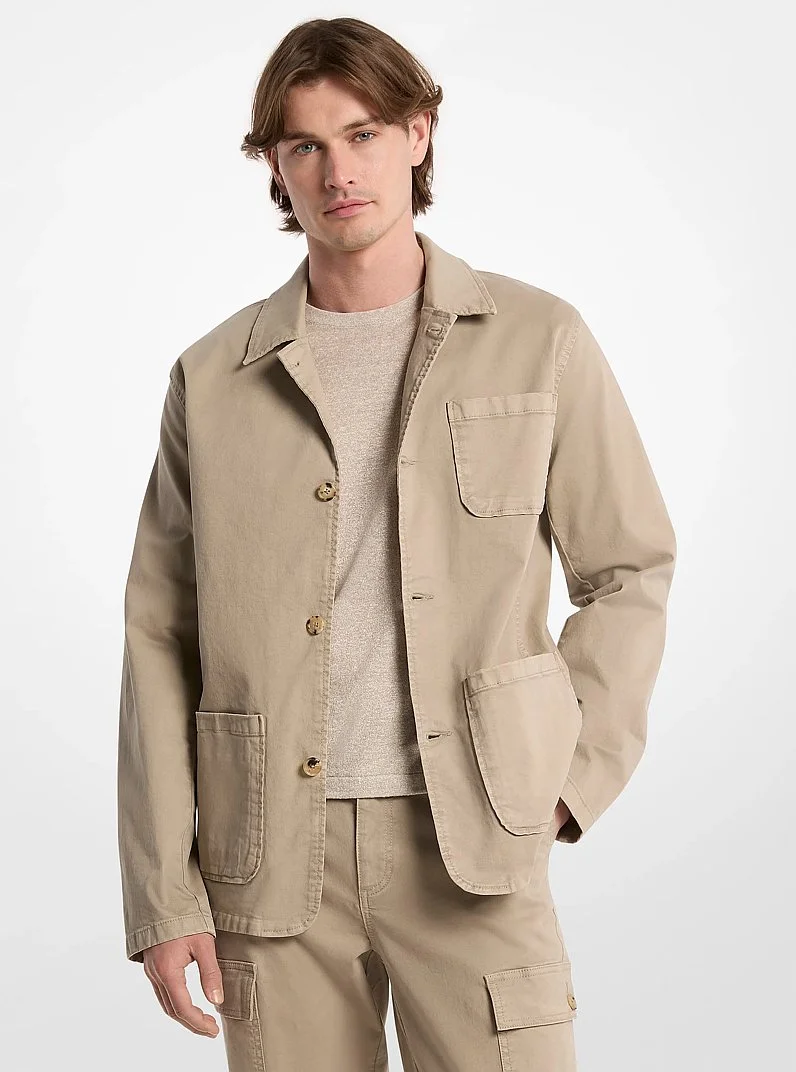 Stretch Cotton Twill Chore Jacket - 1