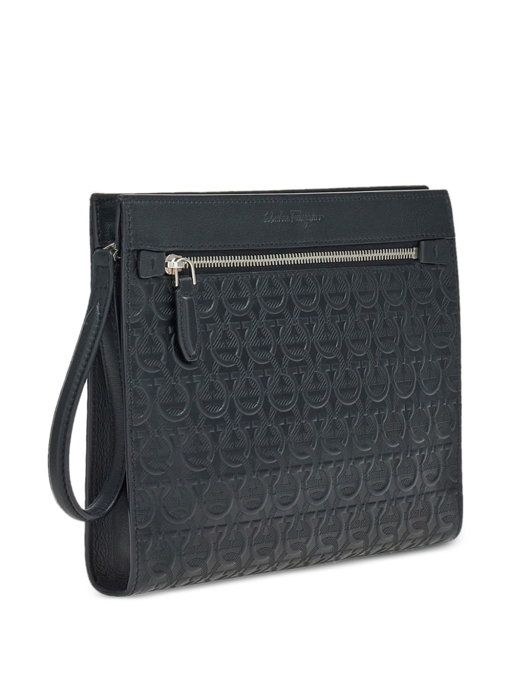 Gancini embossed zipped clutch - 6