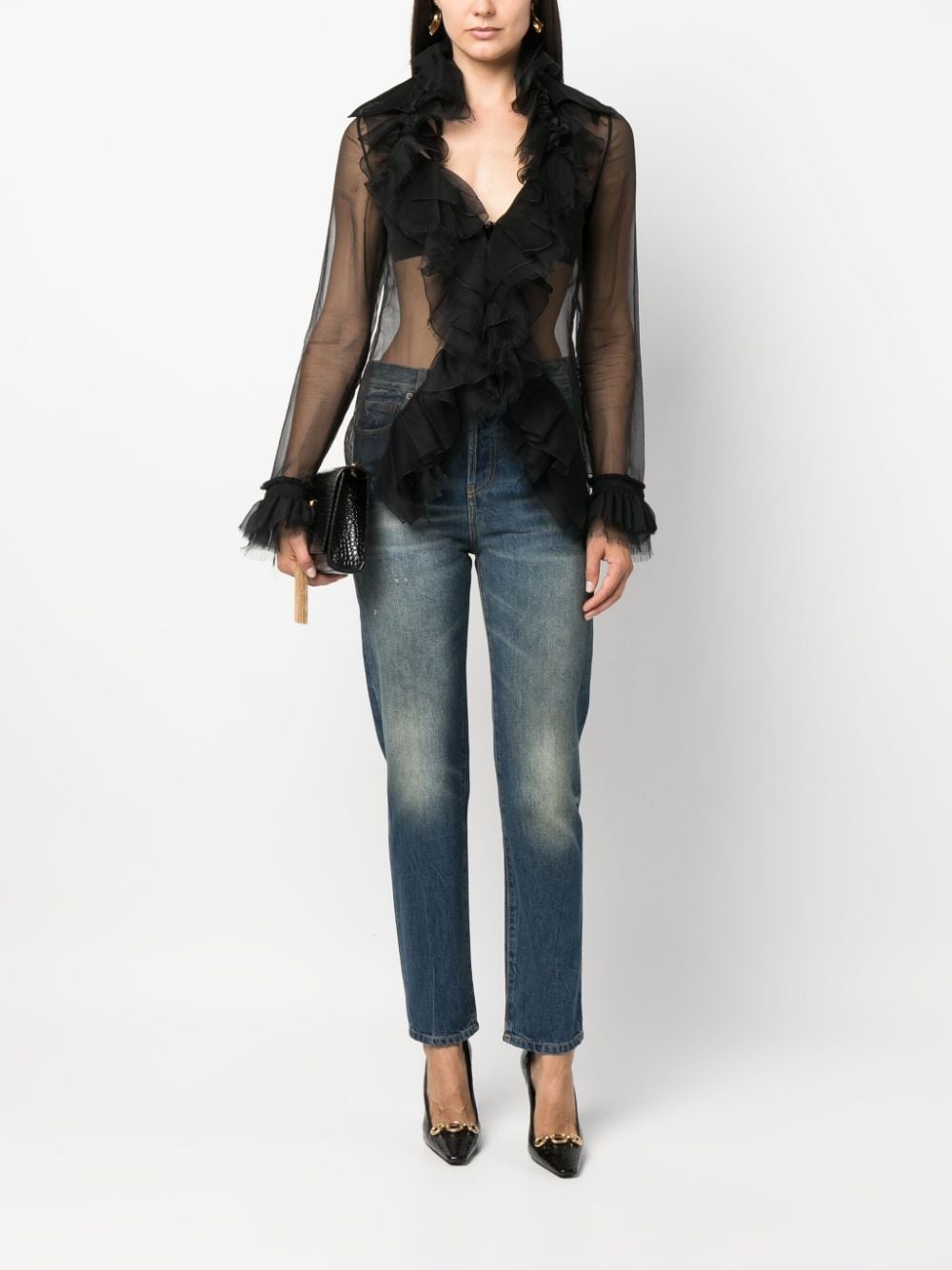 mid-rise straight-leg jeans - 4
