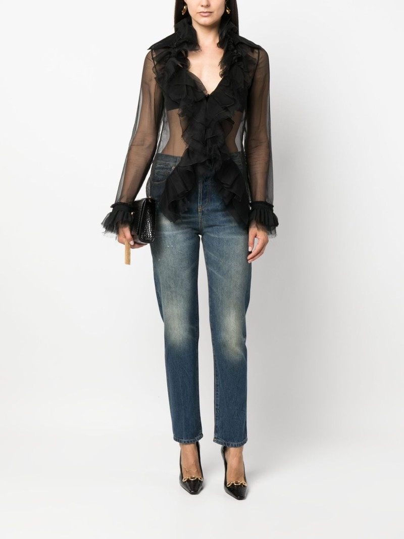 SAINT LAURENT mid-rise straight-leg jeans outlook