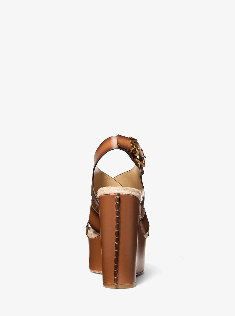 Raven Burnished Leather Wedge Sandal 3