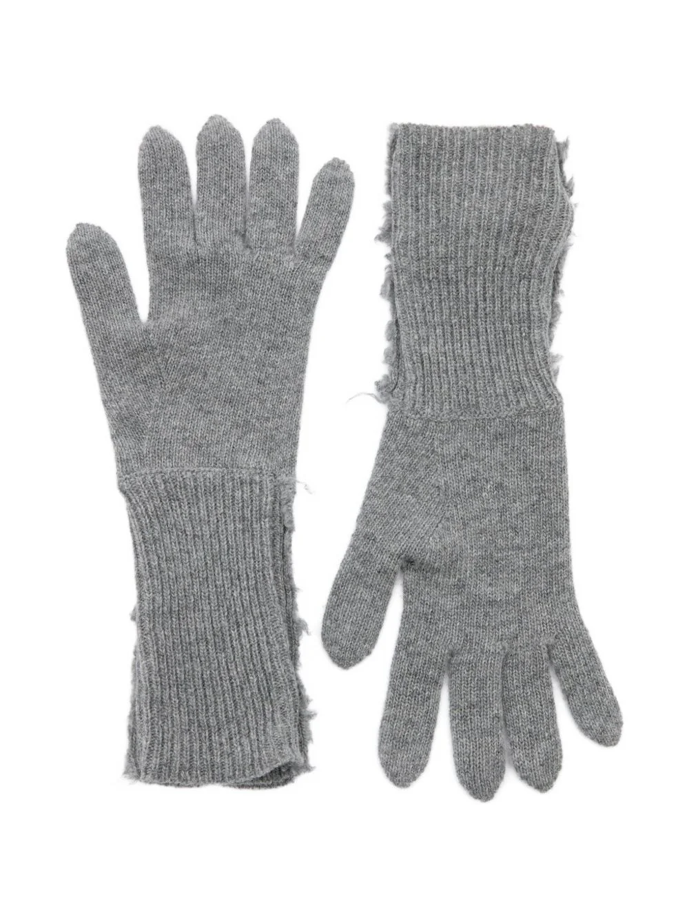 ribbed-knit gloves - 1