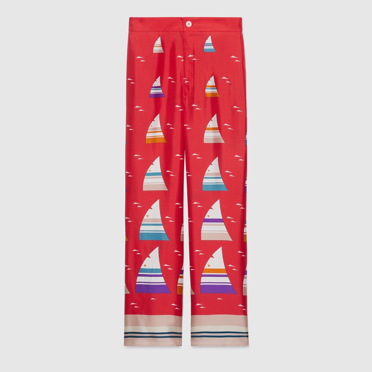 Striped boat print silk pant - 1