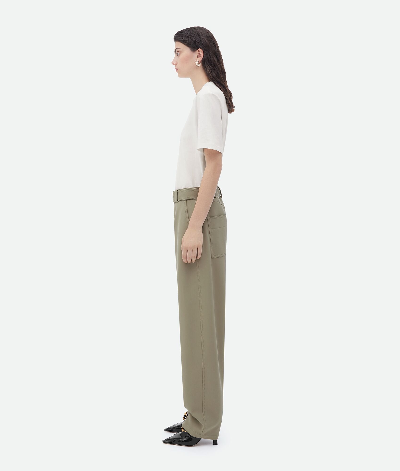 Tapered Leg Grain De Poudre Pants - 2