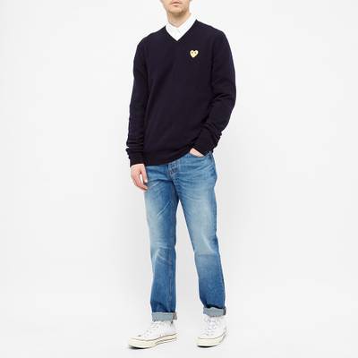 Comme des Garçons PLAY Comme des Garcons Play Gold Heart V-Neck Jumper outlook