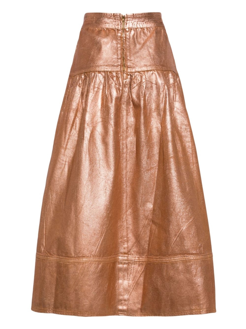 Astrid foiled-finish midi skirt - 2