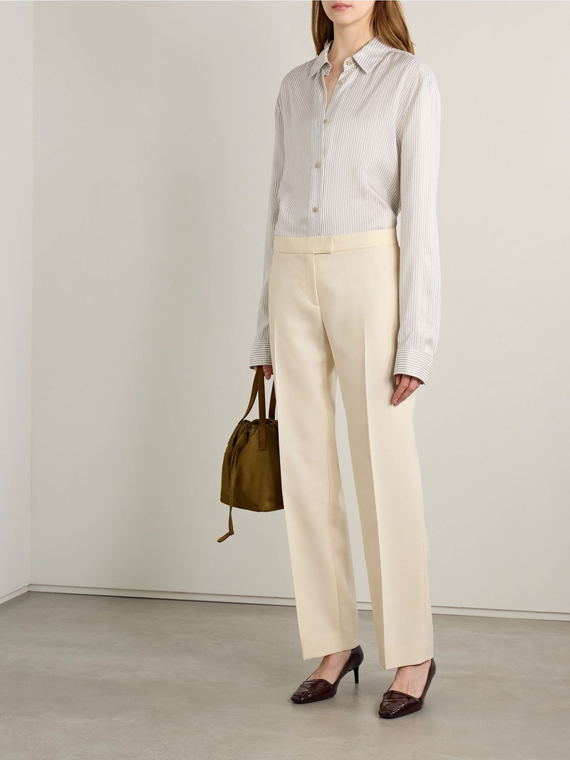 KHAITE Argo striped silk shirt Cream outlook