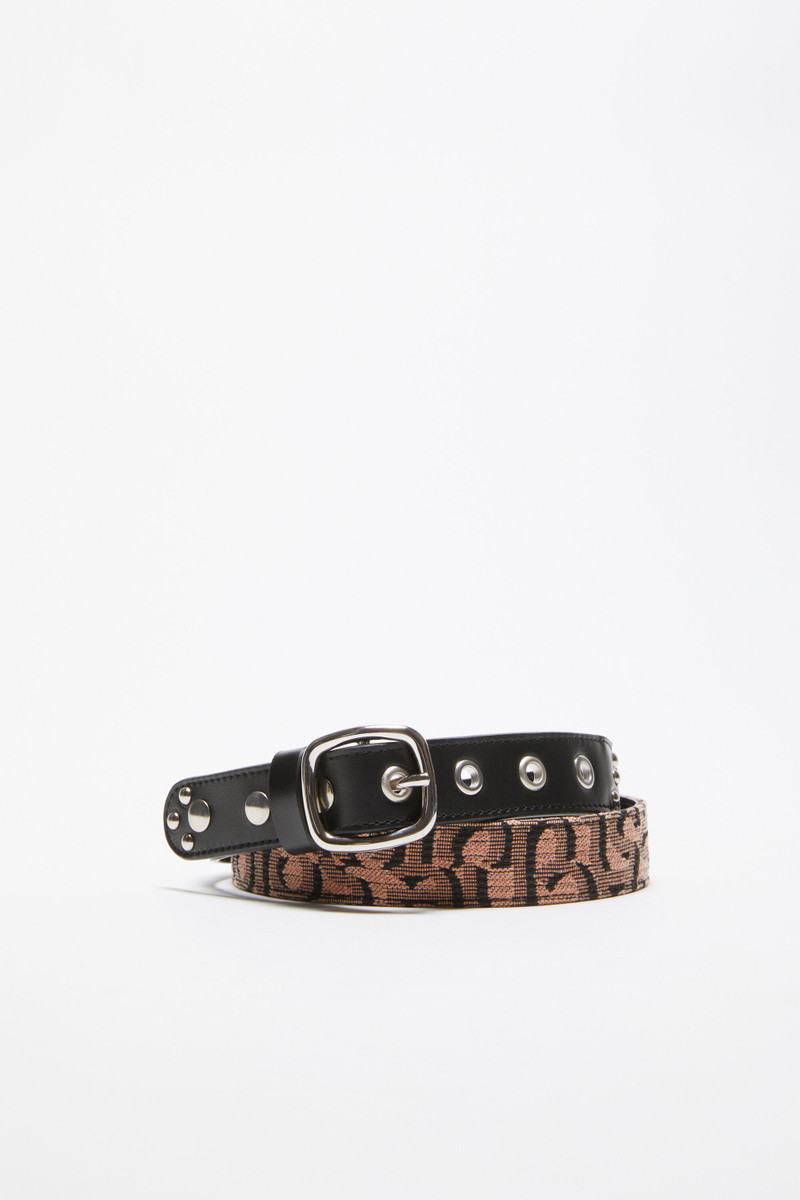 Monogram buckle belt - Pink/black 1