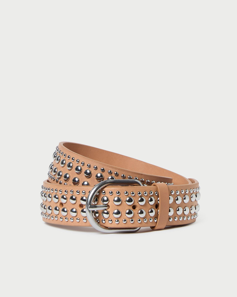 Isaac Honey/Silver Studded Belt 1