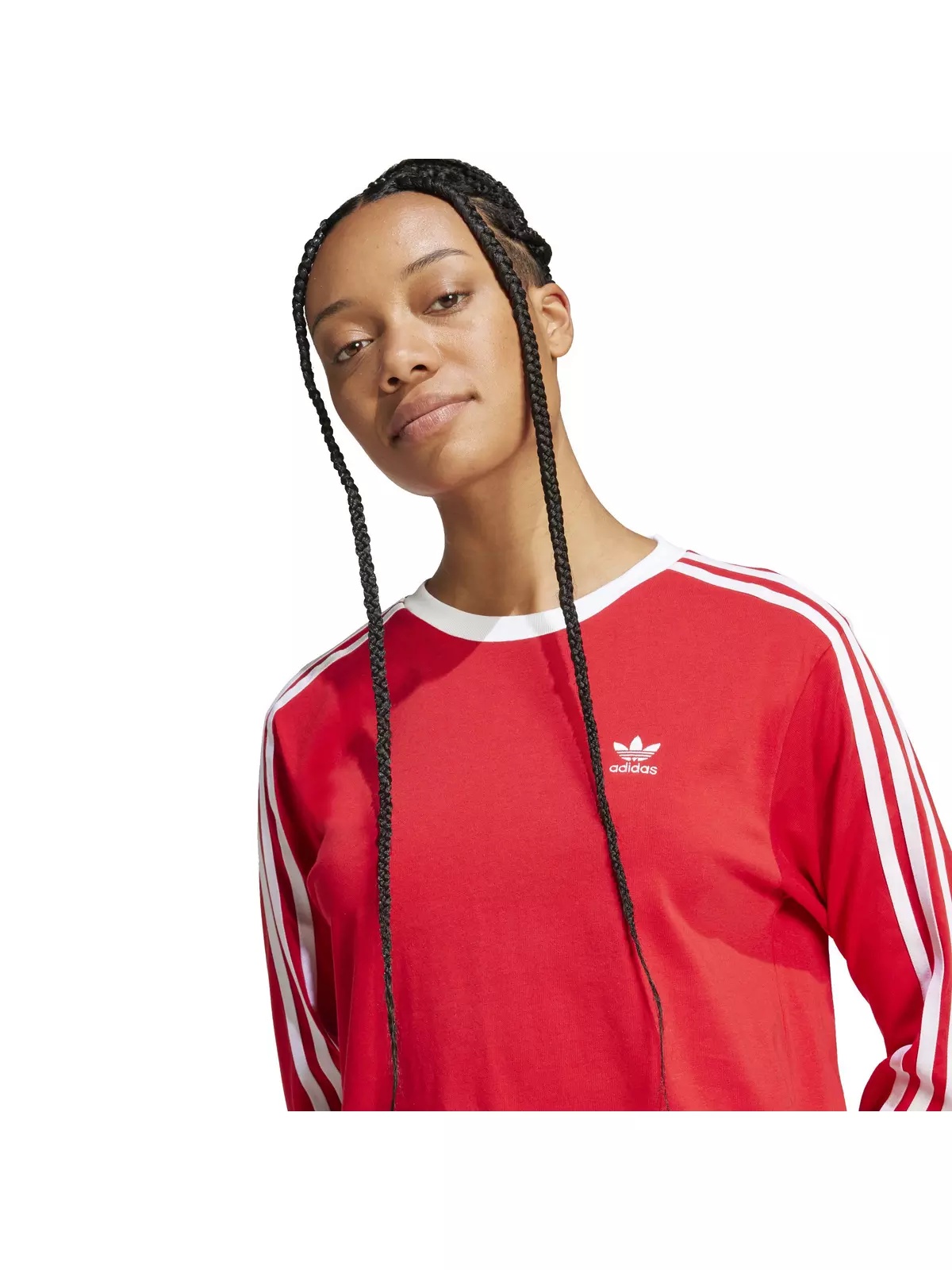 Originals Women's Adicolor 3-Stripes Regular Long-Sleeve T-Shirt -Red - 3