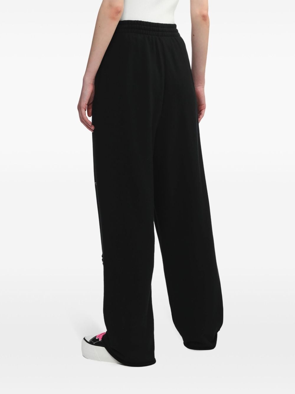 logo-embroidered cotton track pants - 4