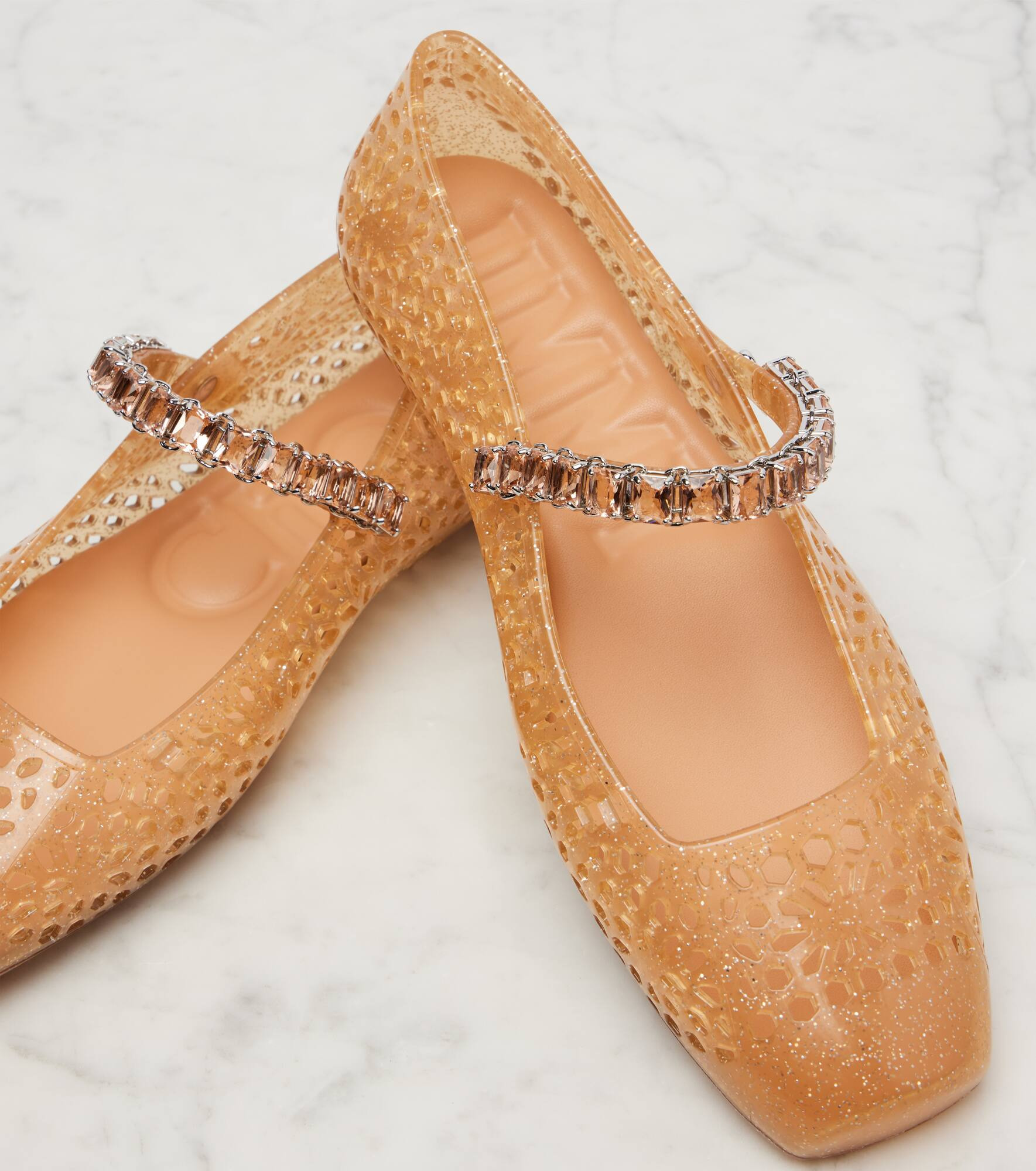 Jelly crystal-embellished ballet flats - 5
