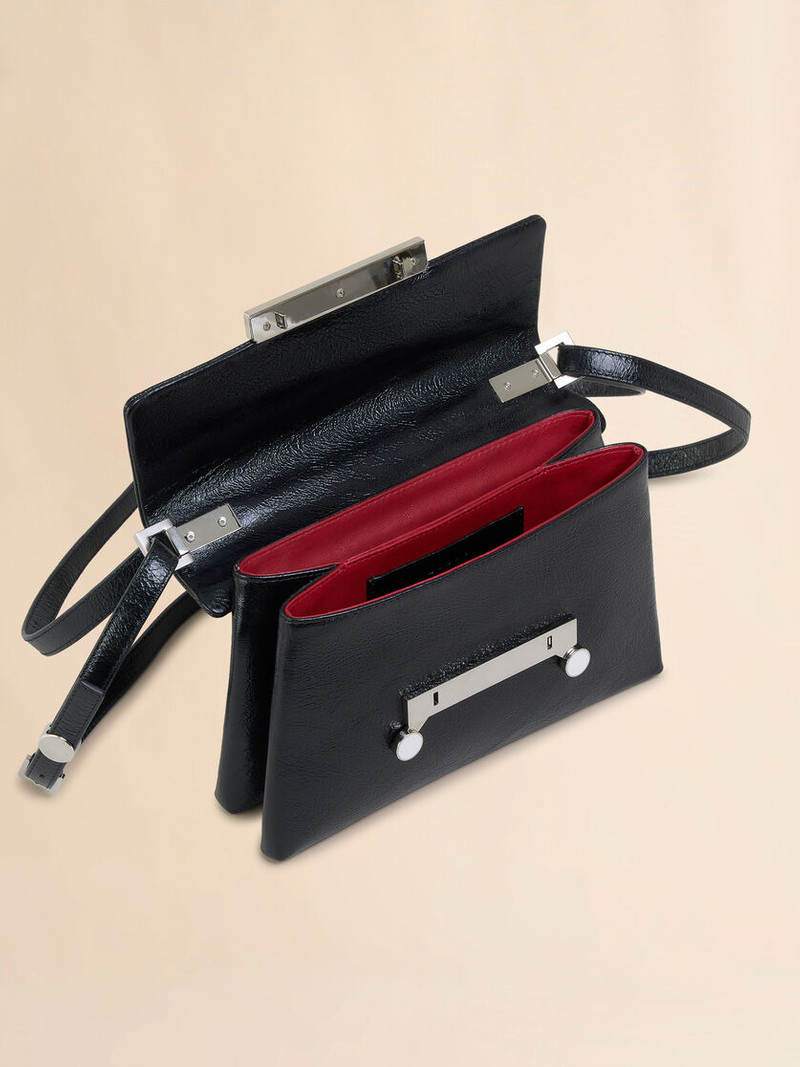 BLACK CRAQUELÉ PATENT LEATHER SMALL ENVELOPE BAG 4