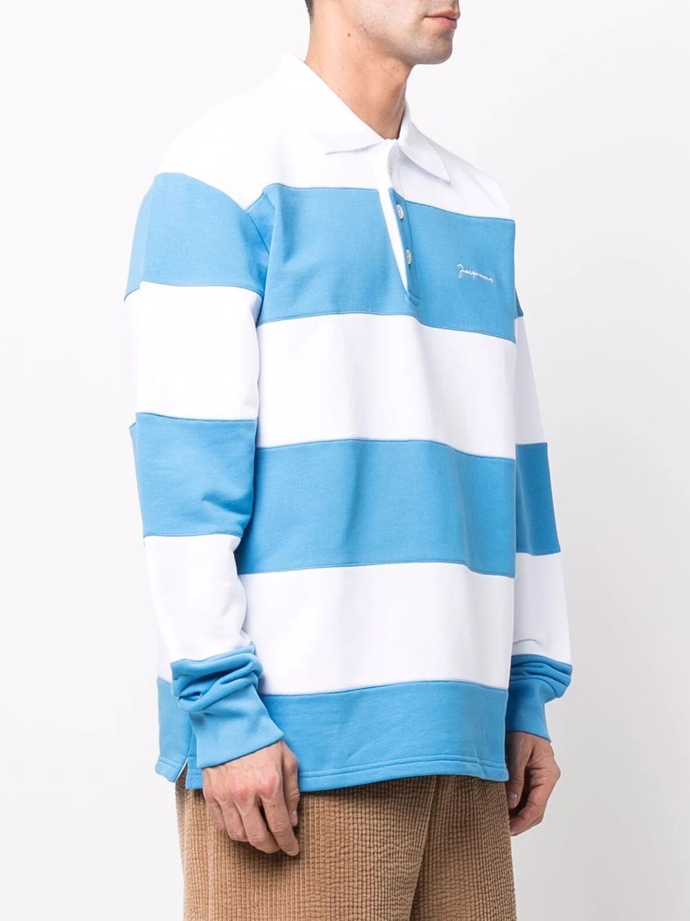 logo striped polo shirt - 3