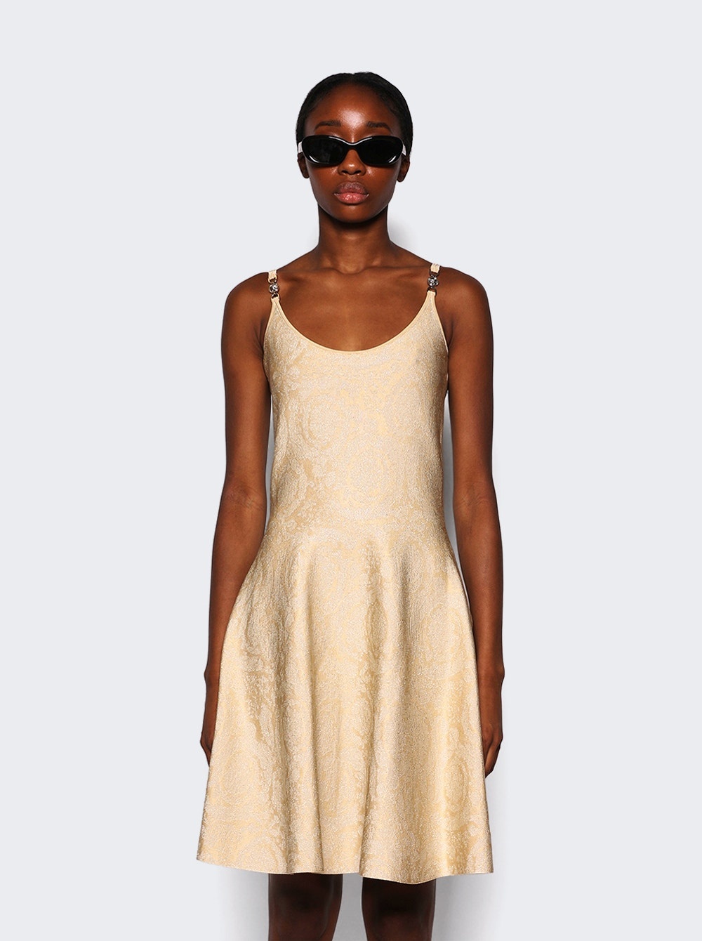 Knit Flared Mini Dress Light Sand - 3