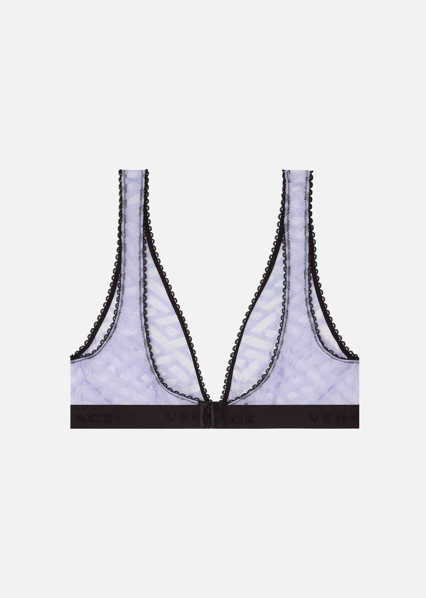 Greca Signature Print Tulle Bralette - 3