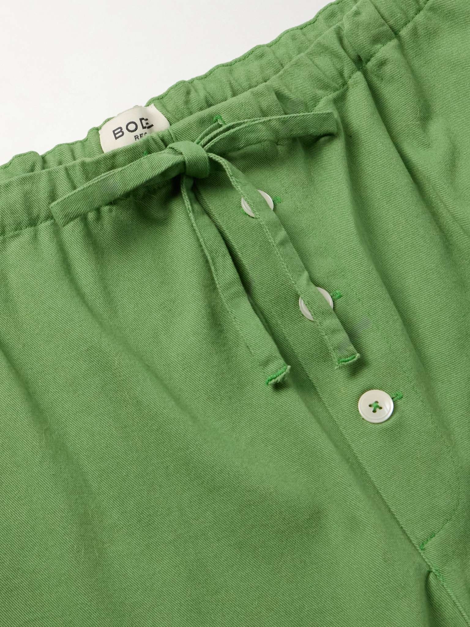 Straight-Leg Striped Cotton-Twill Drawstring Trousers - 5