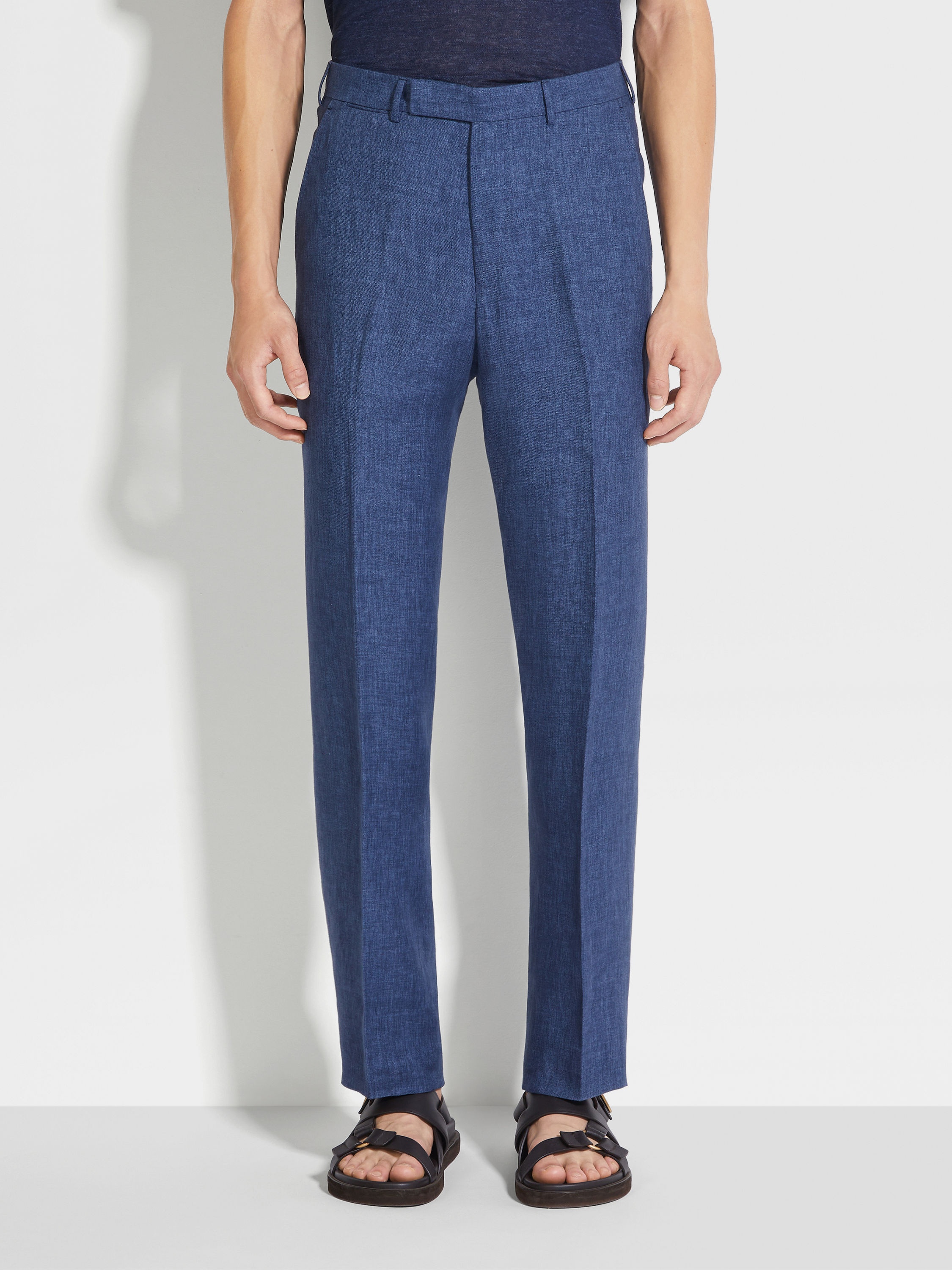 AVIO BLUE OASI LINO PANTS - 5