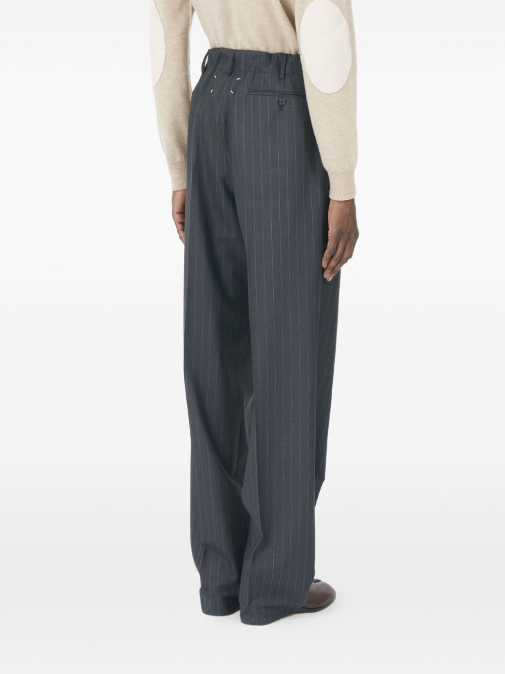 pinstripe pleated trousers - 4
