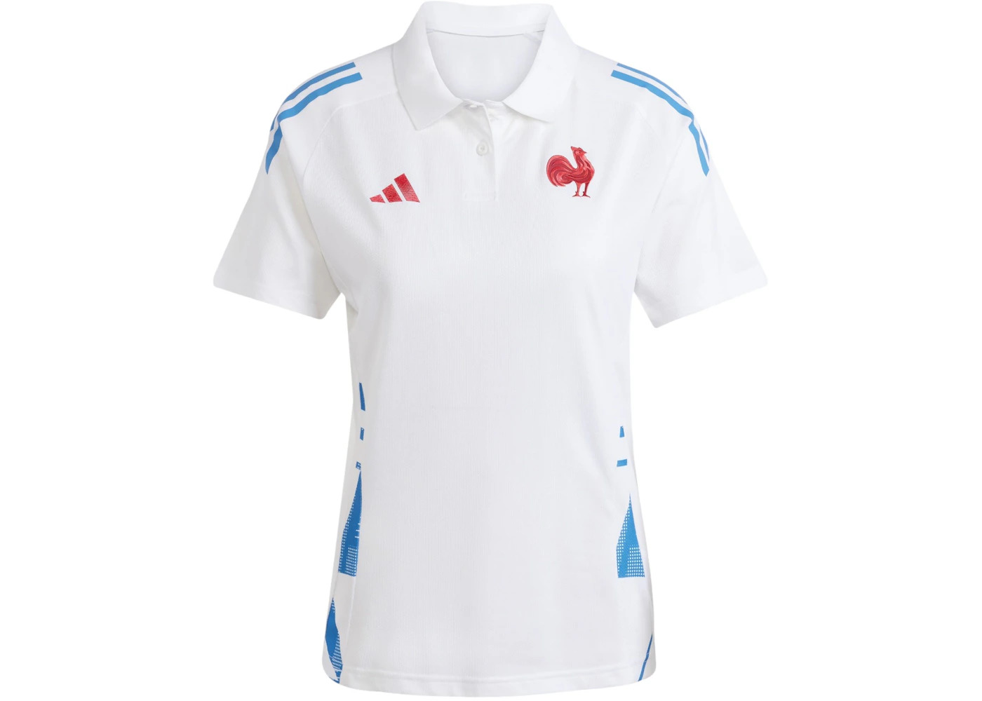 adidas Women's France Rugby Polo Shirt White - 1