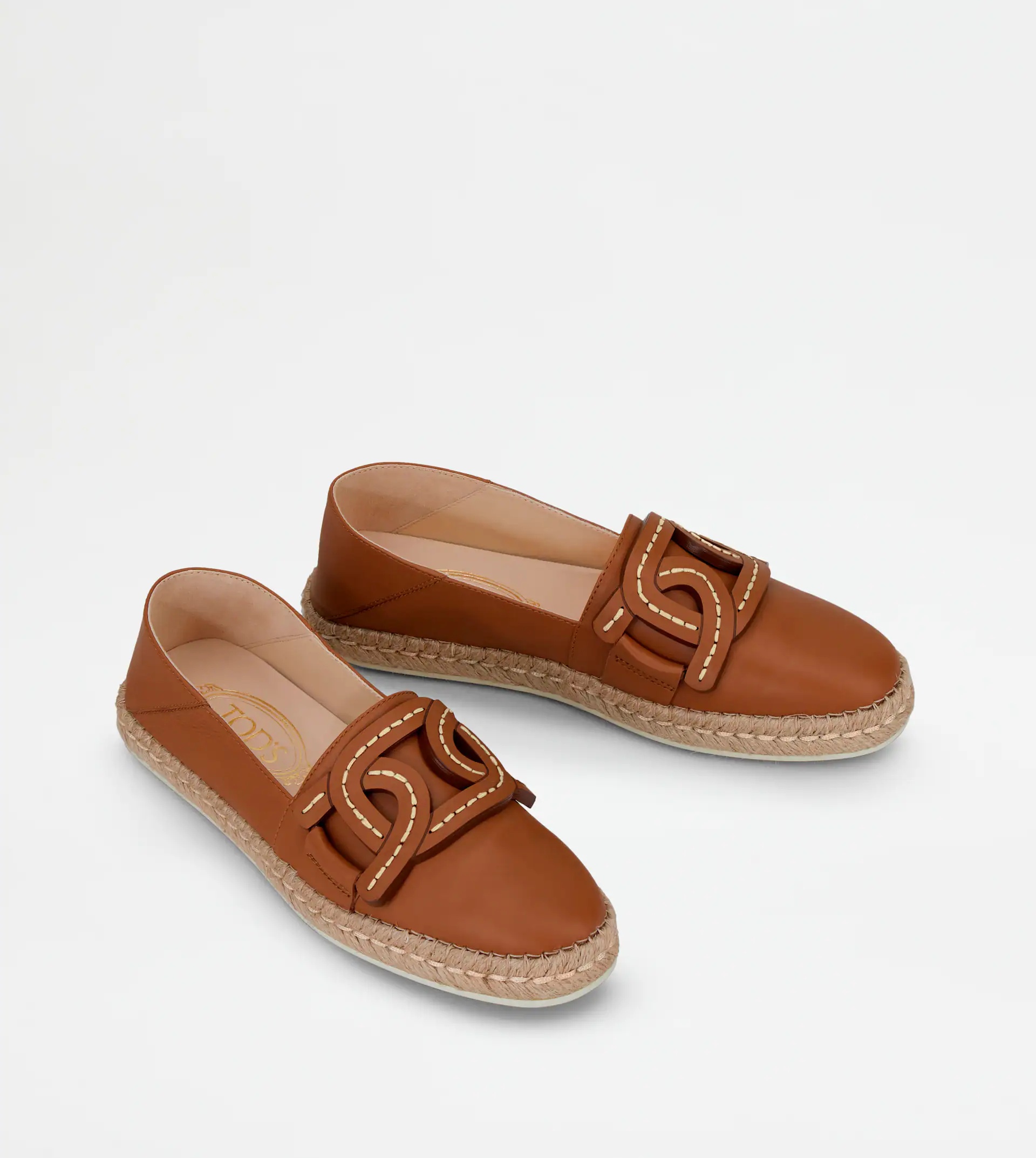SLIP-ONS IN LEATHER - BROWN - 3