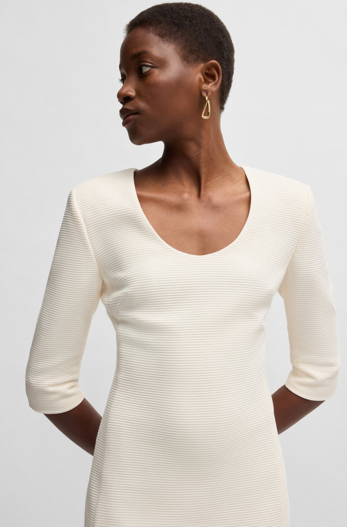 BODYCON DRESS IN OTTOMAN COTTON - 5