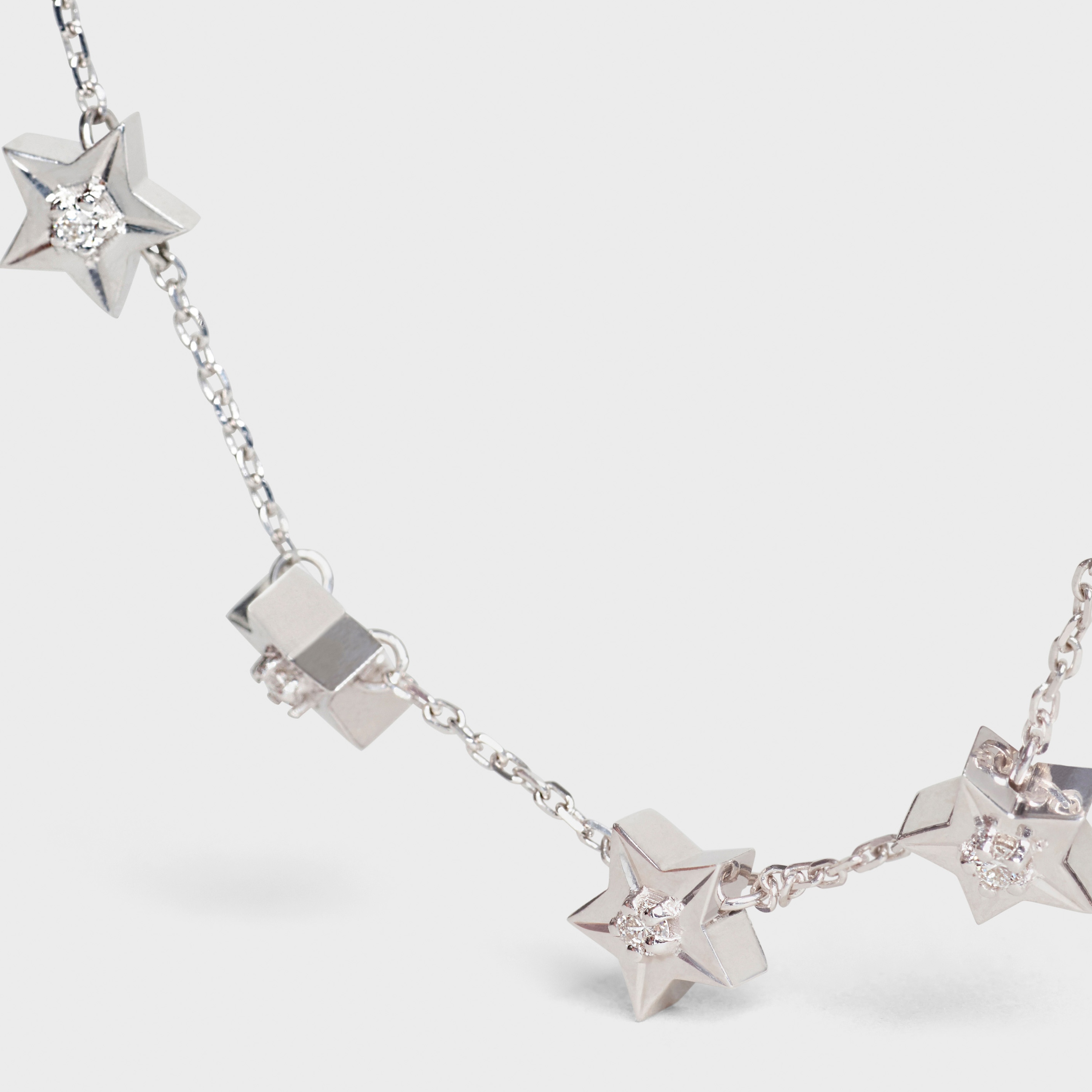 Etoile Celine Multi Stars Bracelet in White Gold and Diamonds - 2