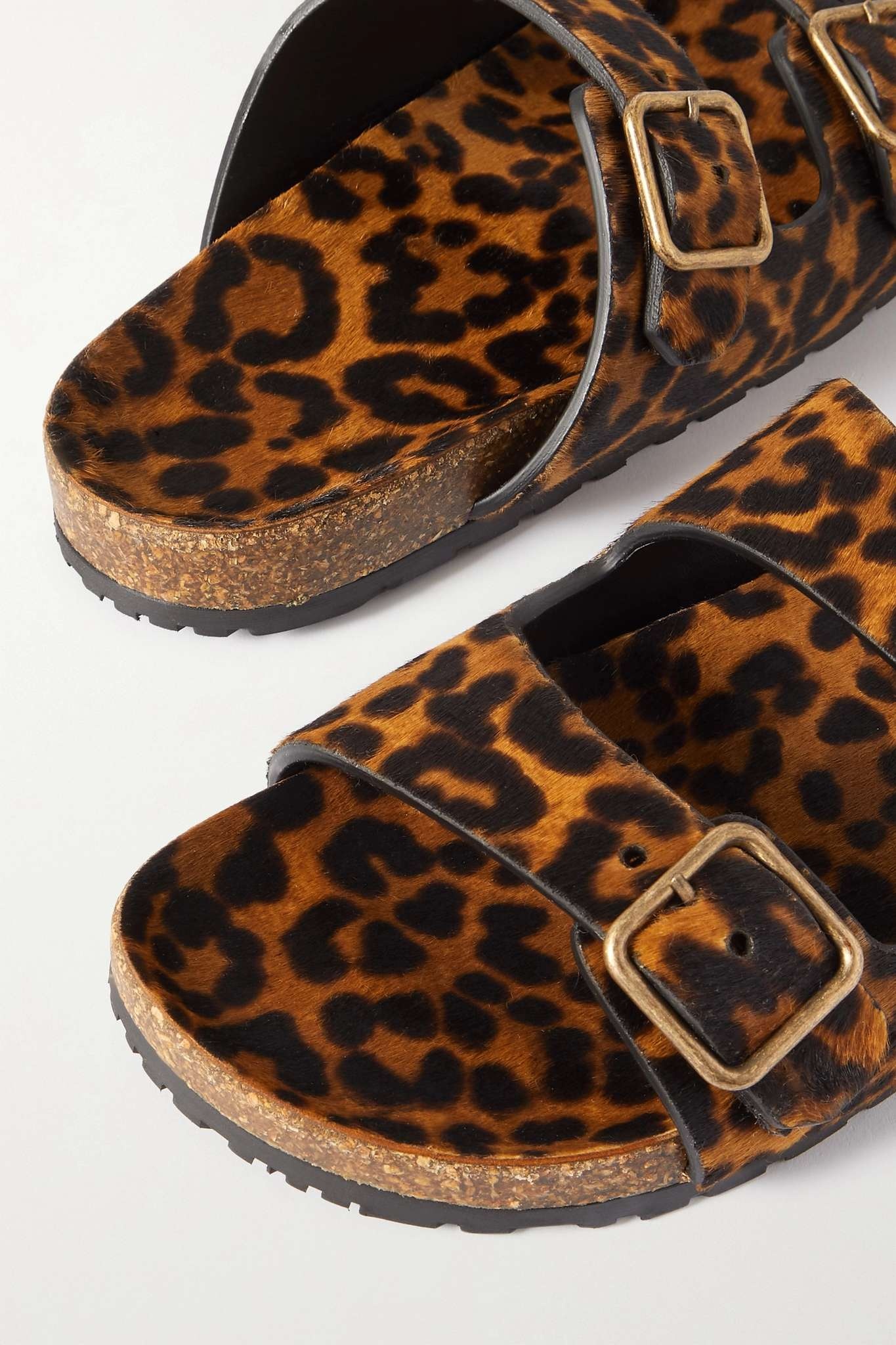 Jimmy leopard-print calf hair sandals - 4