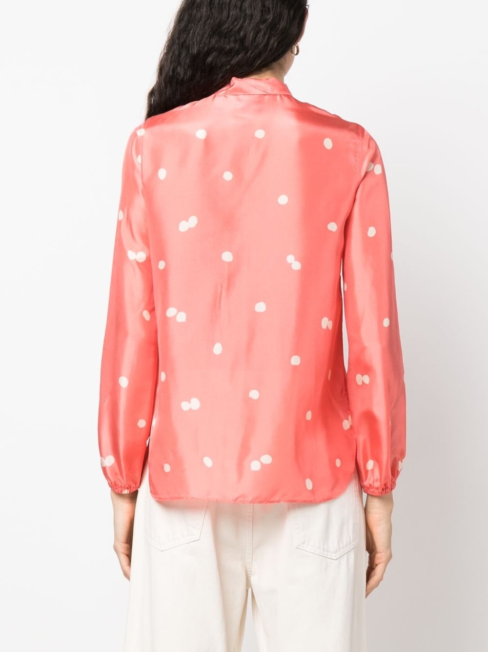 pussy bow silk shirt - 4
