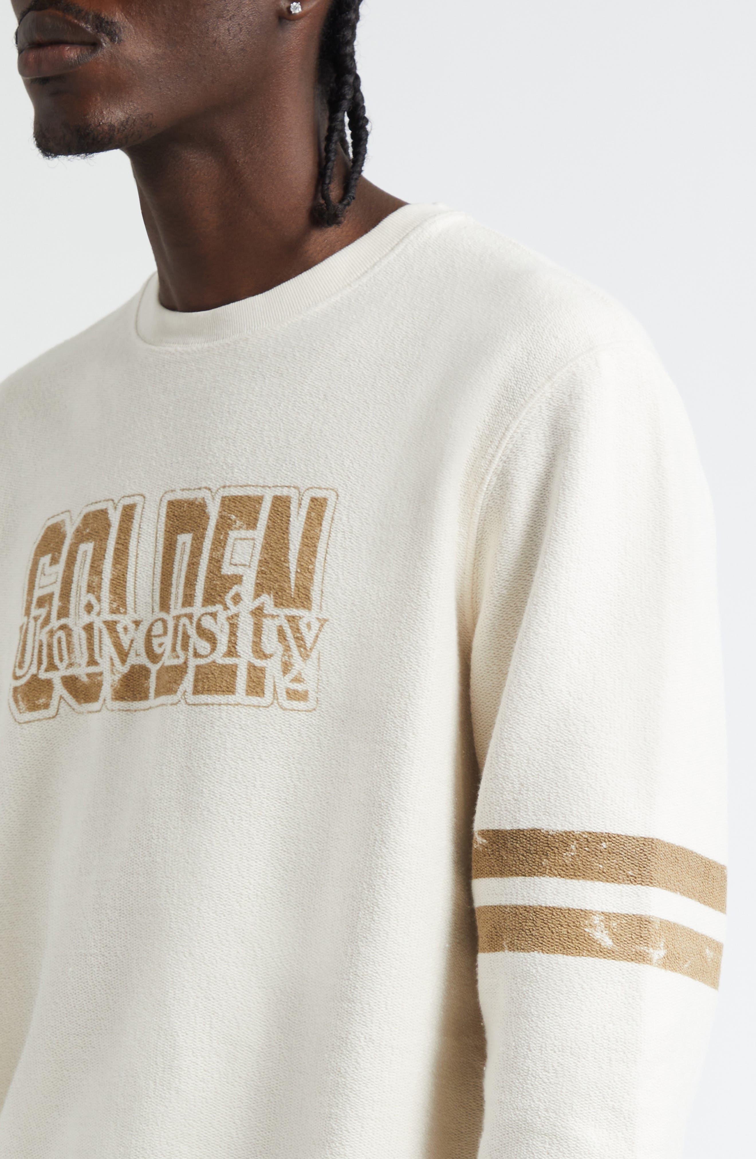 Golden Goose Journey Logo Graphic Crewneck Sweatshirt in Artic Wolf at Nordstrom - 5