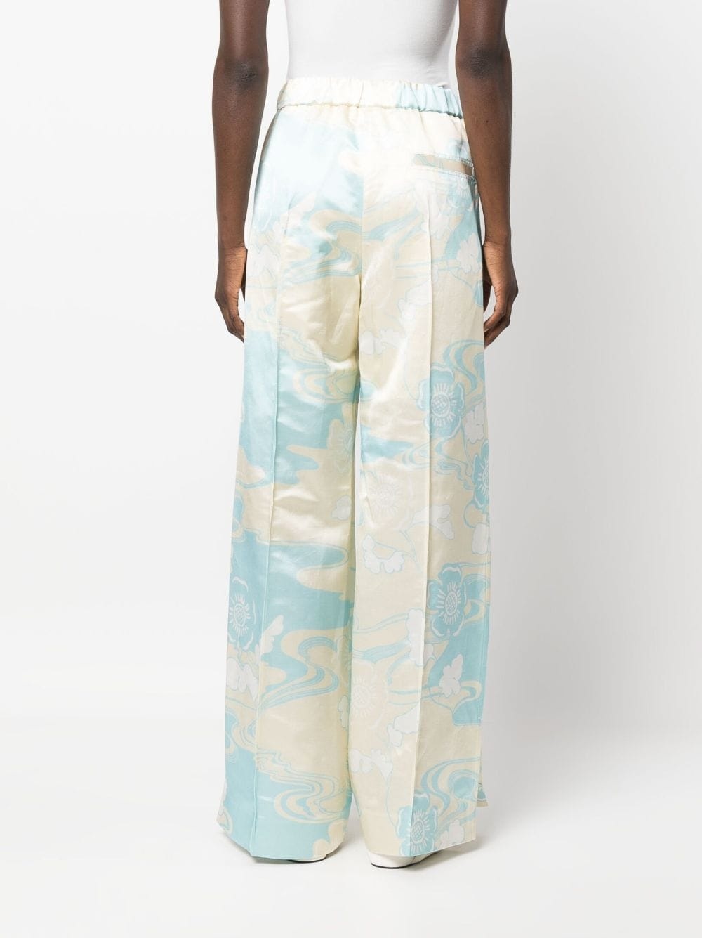 abstract-print straight leg trousers - 4