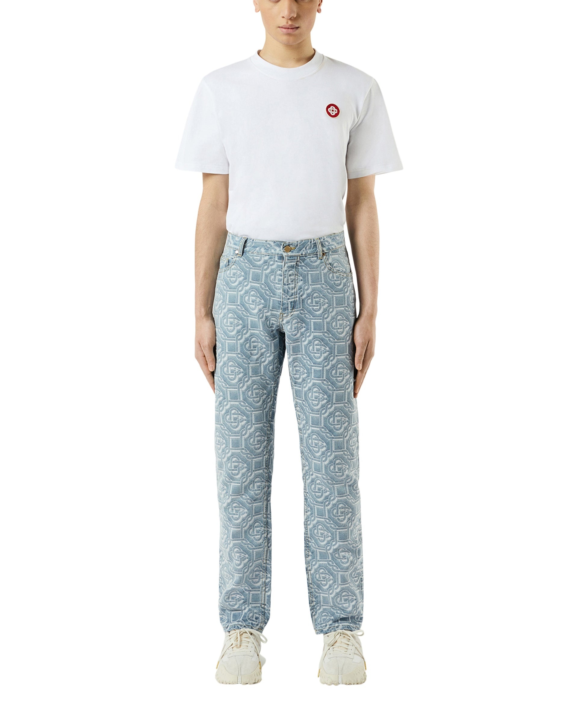 Monogram Bleached Denim Trousers - 3