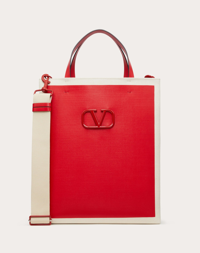 VLOGO SIGNATURE CANVAS SHOPPING BAG 1