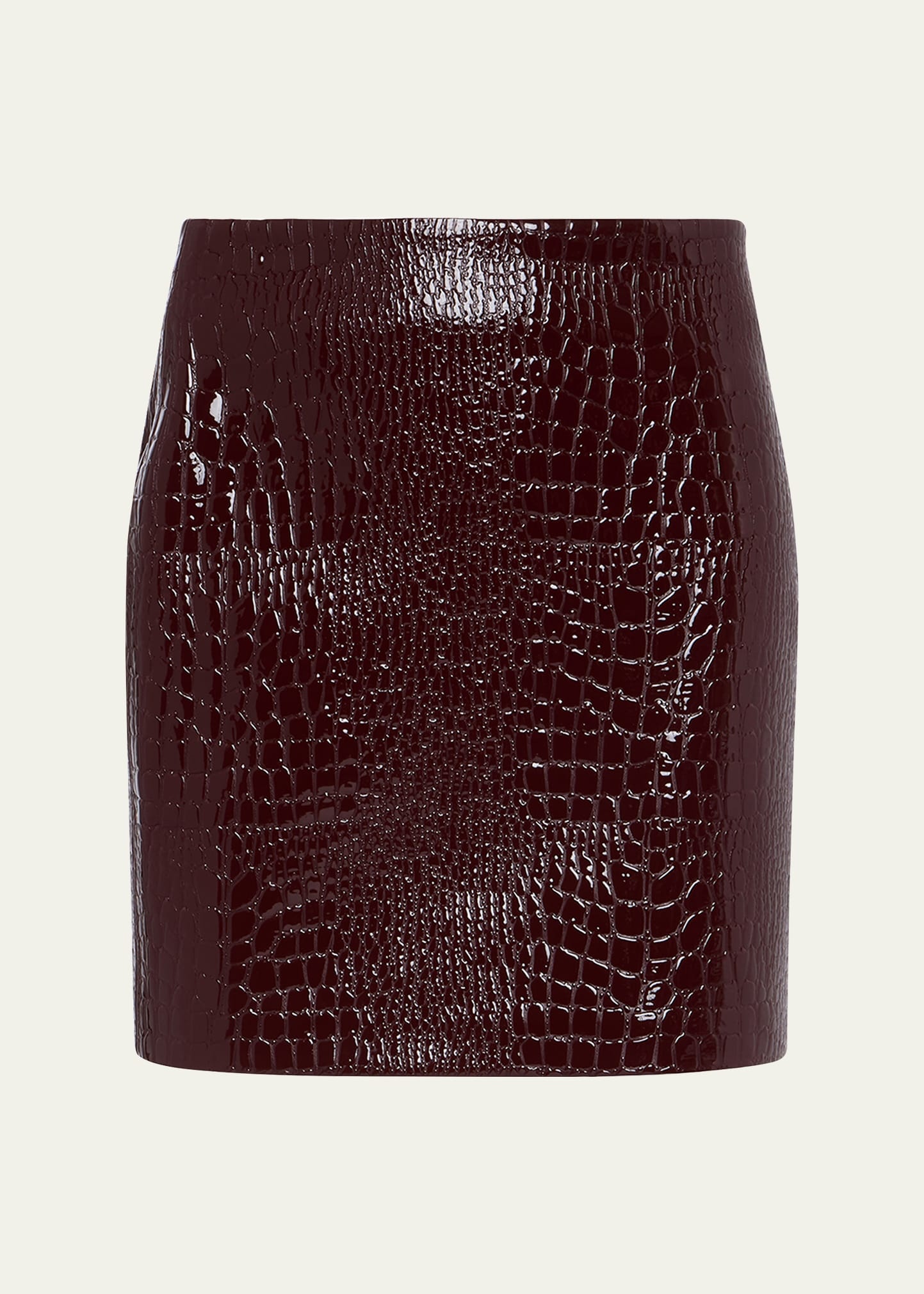 Gerard Croc-Embossed Faux Leather Mini Skirt - 1